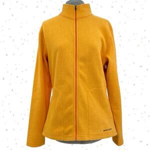 Hot Chillys Sunflower Yellow Fleece Full Zip Jacket Outdoor Hiking Size L NEW